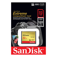 Thumbnail for SanDisk 32GB Extreme CompactFlash Card with (write) 85MB/s and (Read)120MB/s - SDCFXSB-032G