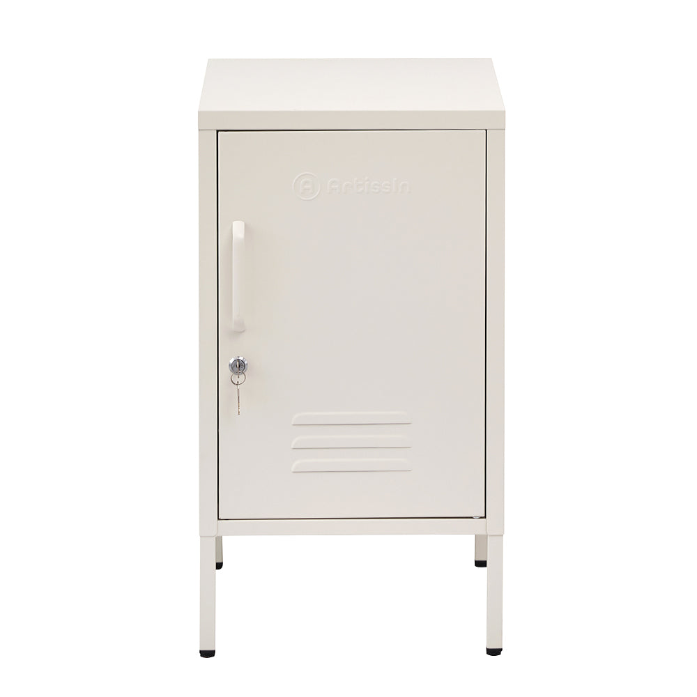 ArtissIn Bedside Table Metal Cabinet - MINI White