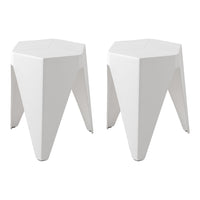 Thumbnail for Artiss 2x Bar Stools Puzzle Plastic Foot Stool White