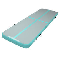 Thumbnail for Everfit 3m x 1m Air Track Mat Gymnastic Tumbling Mint Green and Grey