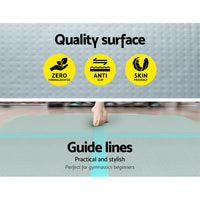 Thumbnail for Everfit GoFun 4X1M Inflatable Air Track Mat Tumbling Floor Home Gymnastics Green