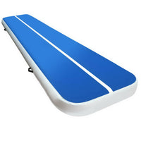 Thumbnail for 4m x 1m Inflatable Air Track Mat 20cm Thick Gymnastic Tumbling Blue And White