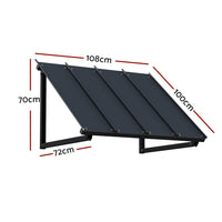 Thumbnail for Instahut Window Door Awning Canopy 1mx1.2m Black Metal Frame