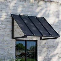 Thumbnail for Instahut Window Door Awning Canopy 1mx1.2m Black Metal Frame