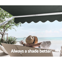 Thumbnail for Instahut Window Fixed Pivot Arm Awning Outdoor Blinds Retractable Canopy1.5X2.1M