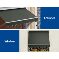 Thumbnail for Instahut Window Fixed Pivot Arm Awning Outdoor Blinds Retractable Canopy1.5X2.1M