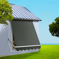 Thumbnail for Instahut Window Fixed Pivot Arm Awning Outdoor Blinds Retractable Canopy1.5X2.1M