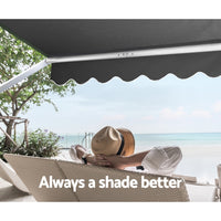 Thumbnail for Instahut Window Fixed Pivot Arm Awning Outdoor Blinds Retractable Canopy1.8X2.1M