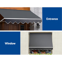 Thumbnail for Instahut Window Fixed Pivot Arm Awning Outdoor Blinds Retractable Canopy1.8X2.1M