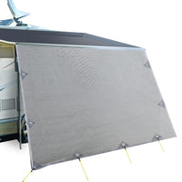 Thumbnail for Caravan Privacy Screen Roll Out Awning 3.4x1.95M End Wall Side Sun Shade Grey