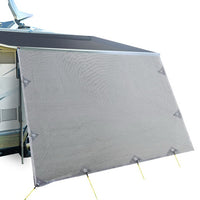 Thumbnail for Caravan Privacy Screen Roll Out Awning 4.3X1.95M End Wall Side Sun Shade Grey