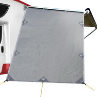 Thumbnail for Caravan Privacy Screen Roll Out Awning 1.95 x 2.2M Sun Shade End Wall Side Grey