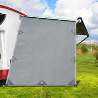 Thumbnail for Caravan Privacy Screen Roll Out Awning 1.95 x 2.2M Sun Shade End Wall Side Grey