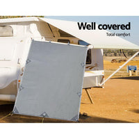 Thumbnail for Caravan Privacy Screen Roll Out Awning 2.1x1.8M Sun Shade Pop Top End Wall Grey