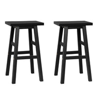 Thumbnail for Artiss Bar Stools Kitchen Counter Stools Wooden Chairs Black x2