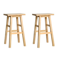 Thumbnail for Artiss Bar Stools Kitchen Counter Stools Wooden Chairs Natural x2