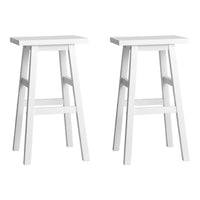 Thumbnail for Artiss Bar Stools Kitchen Counter Stools Wooden Chairs White x2