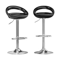Thumbnail for Artiss 2x Bar Stools Gas Lift Plastic Seat Black