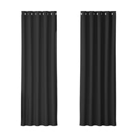 Thumbnail for Artiss 2X Blockout Curtains Eyelet 180x213cm Black