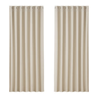 Thumbnail for Artiss 2X Blockout Curtains Eyelet 240x230cm Beige