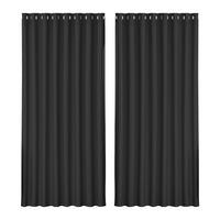 Thumbnail for Artiss 2X Blockout Curtains Eyelet 300x230cm Black