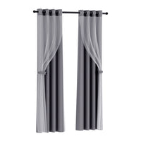 Thumbnail for Artiss 2X 132x274cm Blockout Sheer Curtains Charcoal