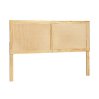 Thumbnail for Artiss Bed Head Double Size Rattan - RIBO Pine