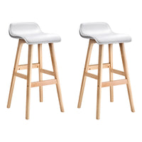 Thumbnail for Artiss 2x Bar Stools Wooden Stool White