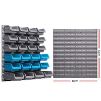 Thumbnail for Giantz 44 Storage Bin Rack Wall Mounted Peg Board