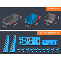 Thumbnail for Giantz 44 Storage Bin Rack Wall Mounted Peg Board