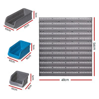 Thumbnail for Giantz 48 Storage Bin Rack Wall Mounted Steel Board