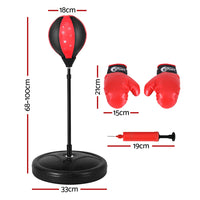 Thumbnail for Everfit Boxing Bag Stand Set Punching Bag Gloves with Pump Height Adjustable