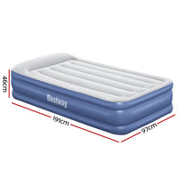 Thumbnail for Bestway Air Mattress Inflatable Bed 46cm Airbed Single Blue