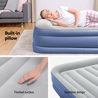 Thumbnail for Bestway Air Mattress Queen Inflatable Bed 46cm Airbed Blue