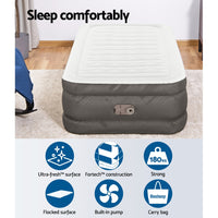 Thumbnail for Bestway Air Mattress Single Inflatable Bed 46cm Airbed Grey