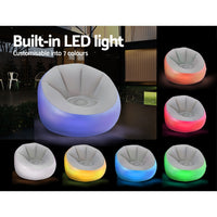 Thumbnail for Bestway Inflatable Air Chair Sofa Lounge Seat LED Light