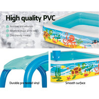 Thumbnail for Bestway Kids Pool 140x140x114cm Inflatable Swimming w/ Canopy Play Pools 265L