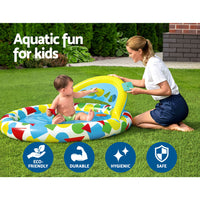 Thumbnail for Bestway Kids Pool 120x117x46cm Inflatable Play Swimming Pools w/ Canopy 45L