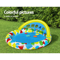 Thumbnail for Bestway Kids Pool 120x117x46cm Inflatable Play Swimming Pools w/ Canopy 45L