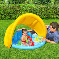 Thumbnail for Bestway Kids Pool 115x89x76cm Inflatable Play Swimming Pools w/ Canopy 31L