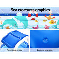 Thumbnail for Bestway Kids Pool 213x155x132cm Inflatable Swimming w/ Canopy Play Pools 282L