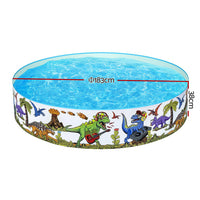 Thumbnail for Bestway Kids Pool 183x38cm Round Above Ground Rigid Swimming Pools Dinosaur 946L