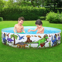 Thumbnail for Bestway Kids Pool 183x38cm Round Above Ground Rigid Swimming Pools Dinosaur 946L