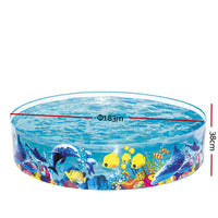 Thumbnail for Bestway Kids Pool 183x38cm Round Above Ground Rigid Swimming Pools Undersea 946L