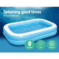 Thumbnail for Bestway Kids Pool 262x175x51cm Inflatable Above Ground Swimming Pools 778L