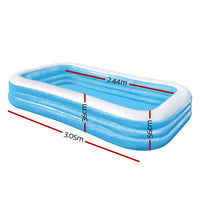 Thumbnail for Bestway Kids Pool 305x183x56cm Inflatable Above Ground Swimming Pools 1161L