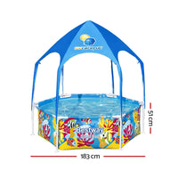 Thumbnail for Bestway Kids Pool 183x51cm Steel Frame Swimming Play Pools Canopy 930L