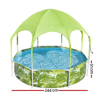 Thumbnail for Bestway Kids Pool 244x51cm Steel Frame Swimming Play Pools Canopy 1688L