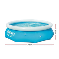 Thumbnail for Bestway Swimming Pool 305x76cm Above Ground Round Inflatable Pools 3800L