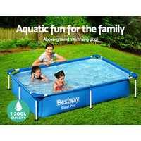 Thumbnail for Bestway Swimming Pool 221x150x43cm Steel Frame Above Ground Pools 1200L